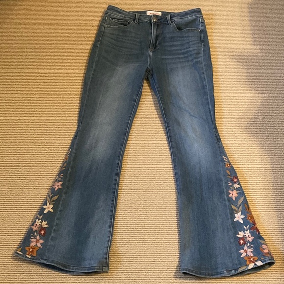 DRIFTWOOD Blue Jeans with Floral Embroidery size 29 - Picture 3 of 8